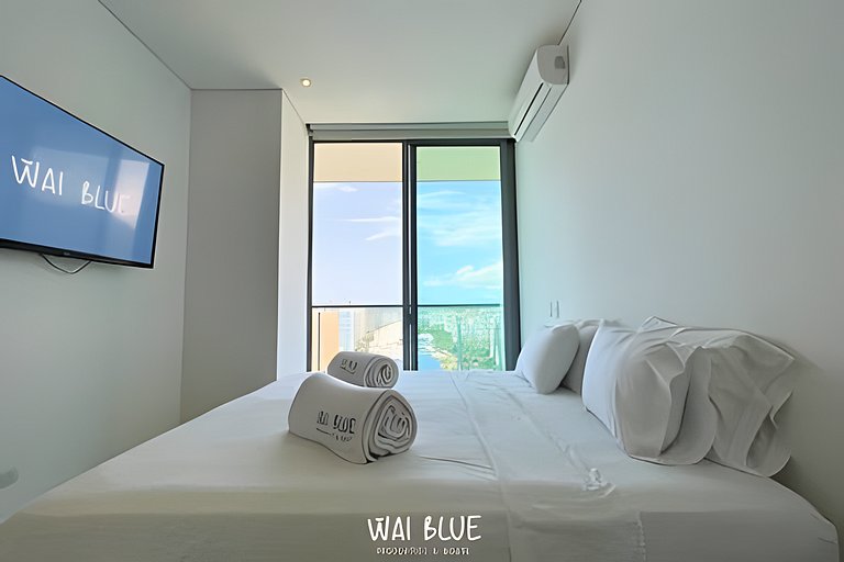 Apto/Beachfront/Vista Mar/Piscinas. TTO03 WaiBlue
