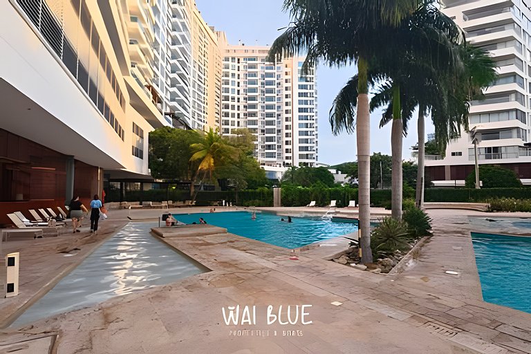 Apt Luxury/Balcón/Piscina/Playa. RDME10 WaiBlue