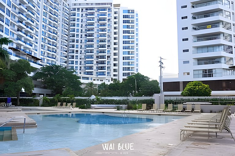 Apt Luxury/Balcón/Piscina/Playa. RDME10 WaiBlue